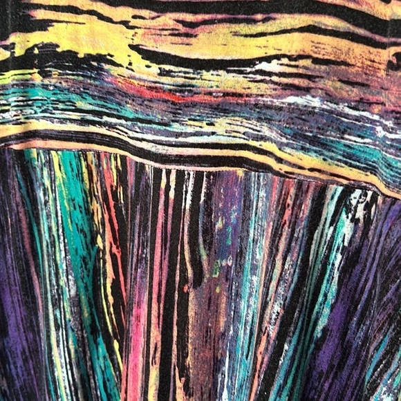 Colorful Neon Dress Semi Sheer Hem Dress Cable & Gauge Size Large - Picture 4 of 5